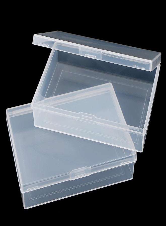Teqooza Playing Card Case Box, 3.6''x2.6''x0.8'' Deck Plastic Boxes Gaming Card Holder Organizer Empty Snaps Closed Clear Plastic Sort Storage Box, Pack of 2 - Image 1